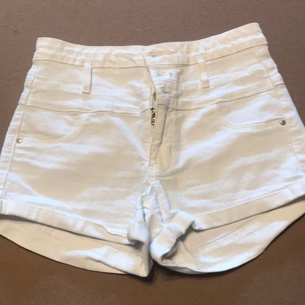 White jean shorts